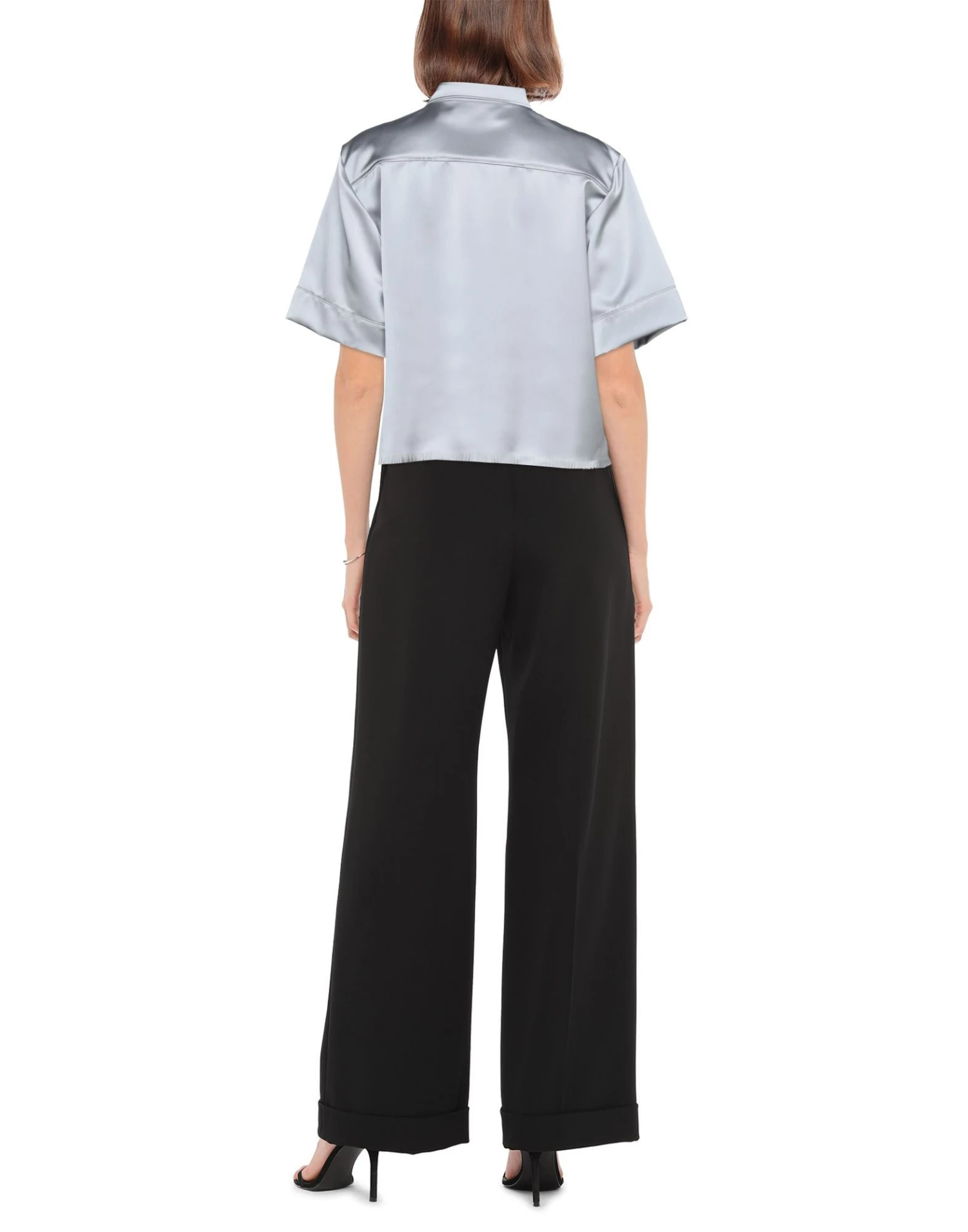 CEDRIC CHARLIER Solid Color Shirts & Blouses For Women Light Grey - Image 3