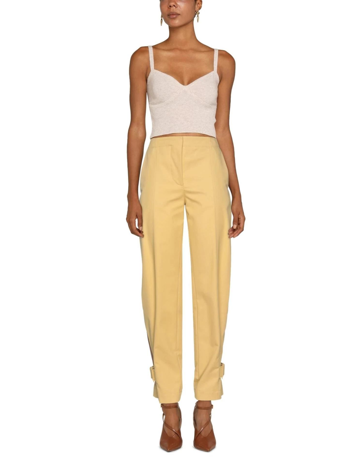 CEDRIC CHARLIER Casual Pants For Women Yellow - Image 2