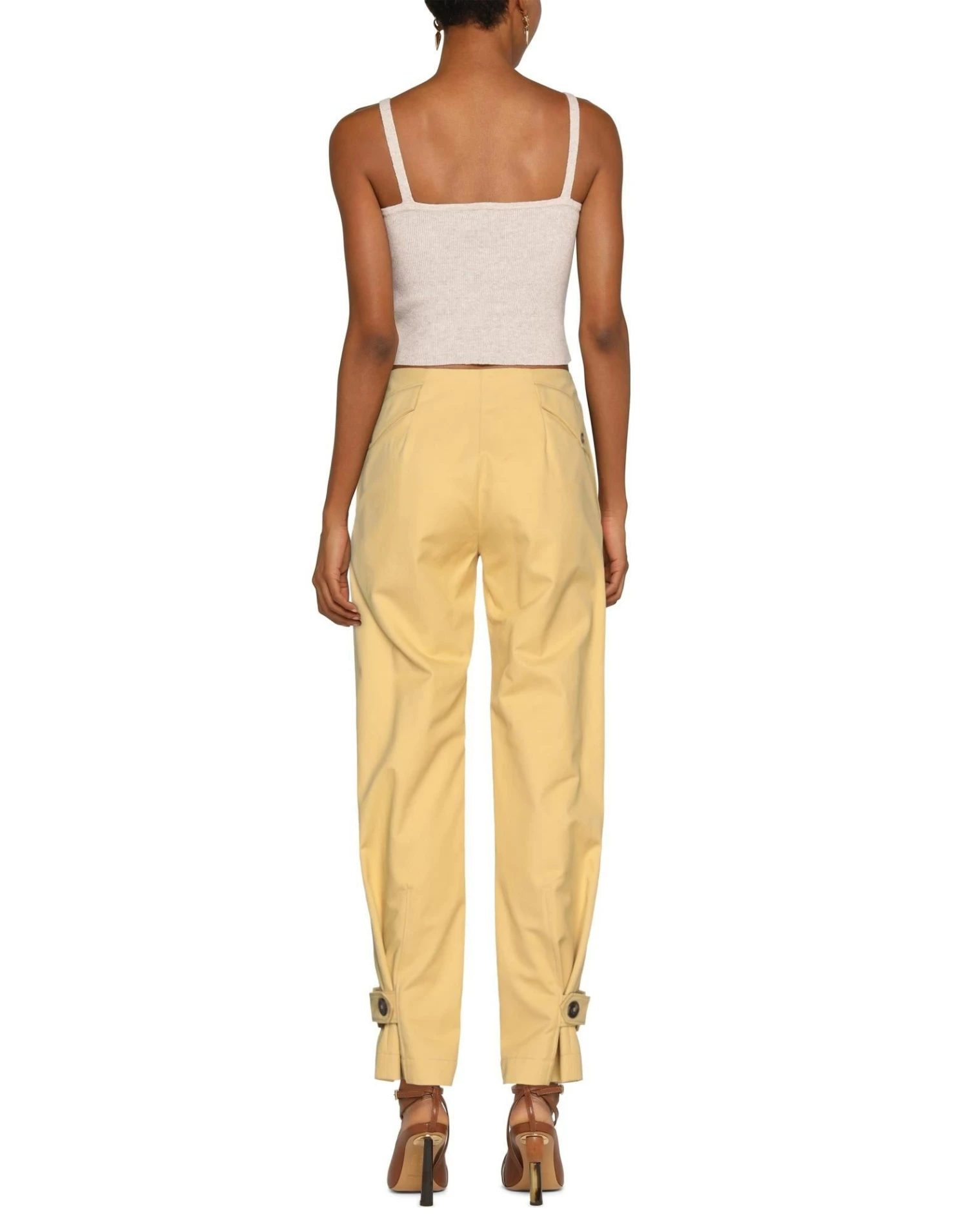 CEDRIC CHARLIER Casual Pants For Women Yellow - Image 3