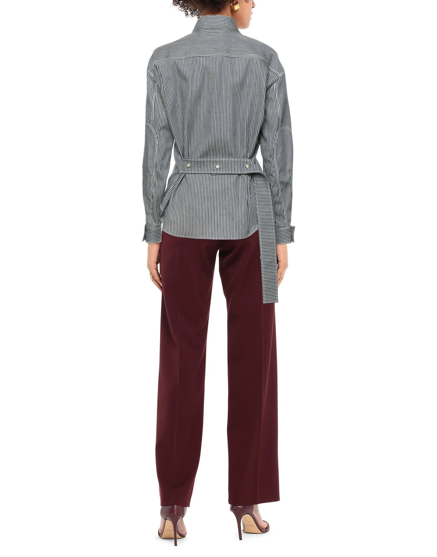 CEDRIC CHARLIER Striped Shirt For Women Dark Blue - Image 3