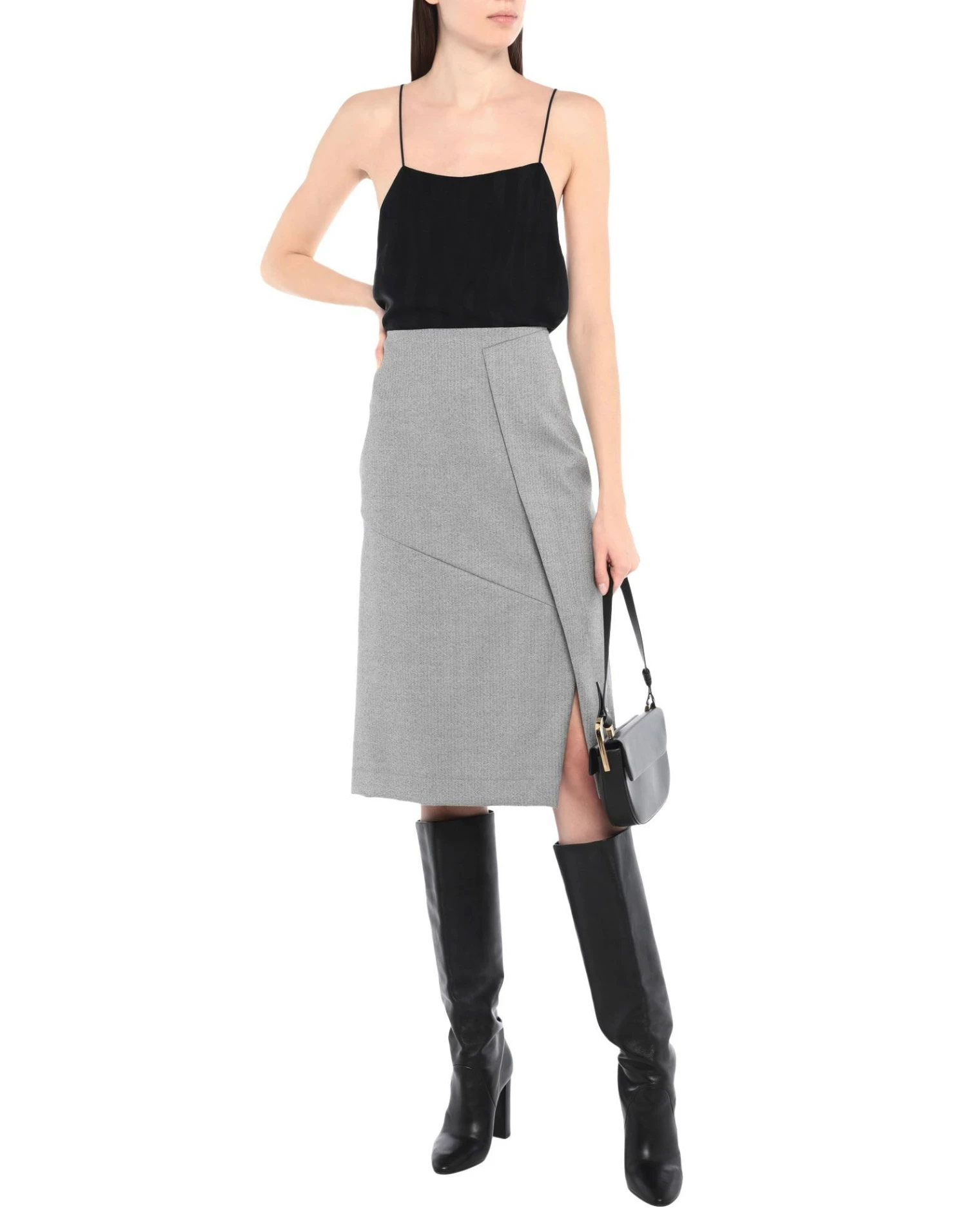CEDRIC CHARLIER Midi Skirt For Women Grey - Image 2