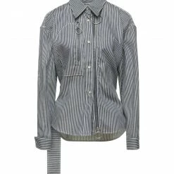CEDRIC CHARLIER Striped Shirt For Women Dark Blue