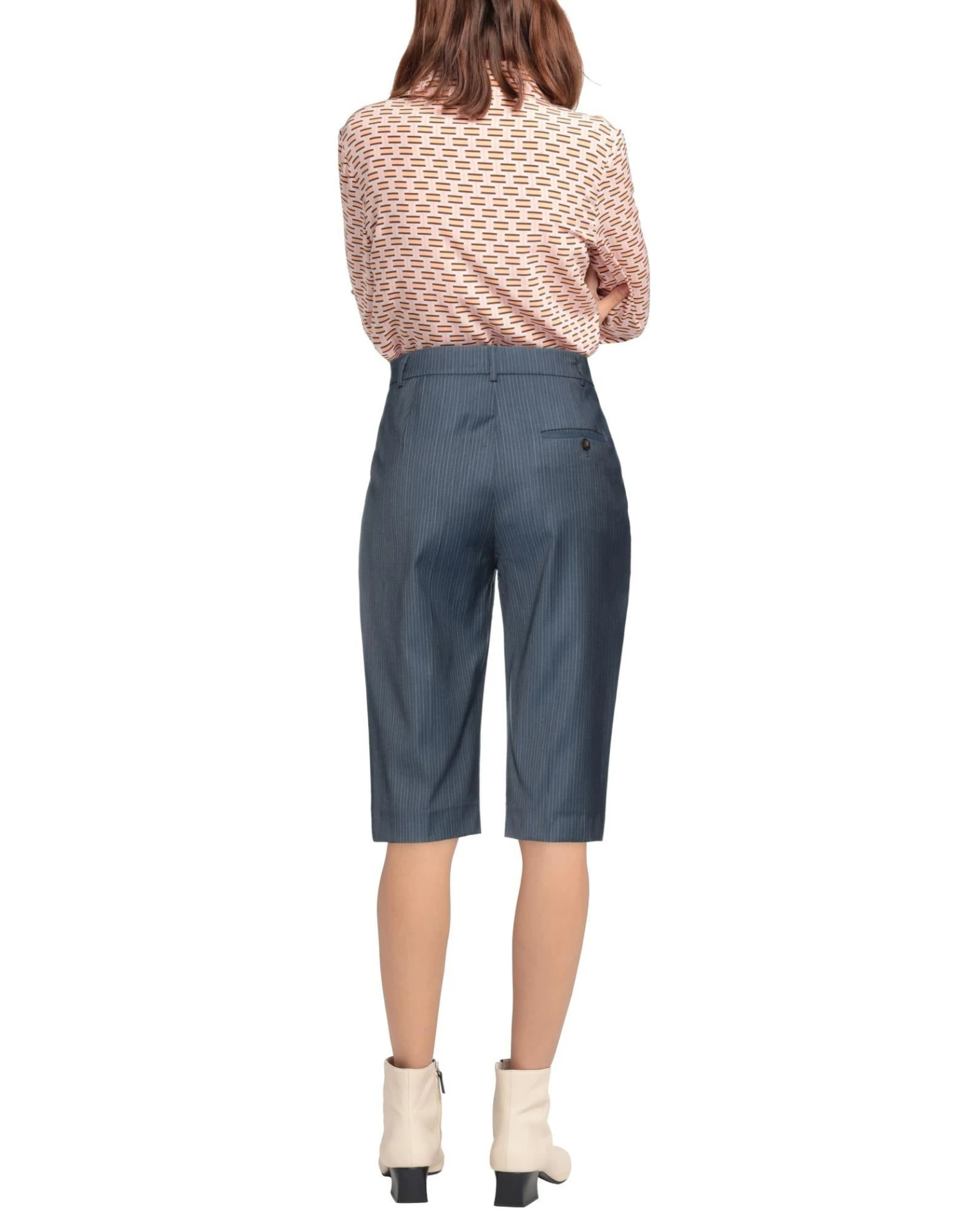 CEDRIC CHARLIER Cropped Pants & Culottes For Women Slate Blue - Image 3