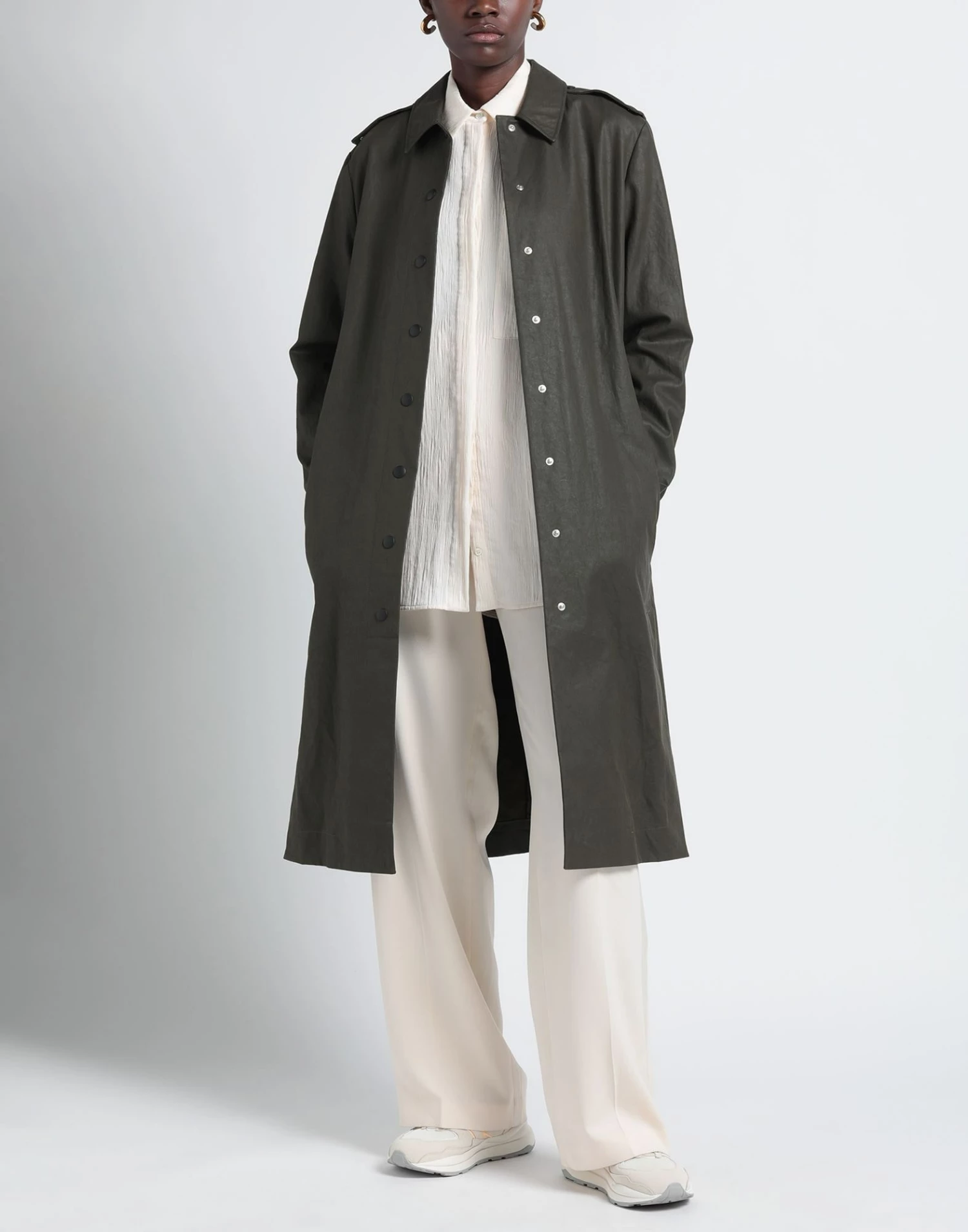 CEDRIC CHARLIER Full-length Jacket For Women Military Green - Image 3