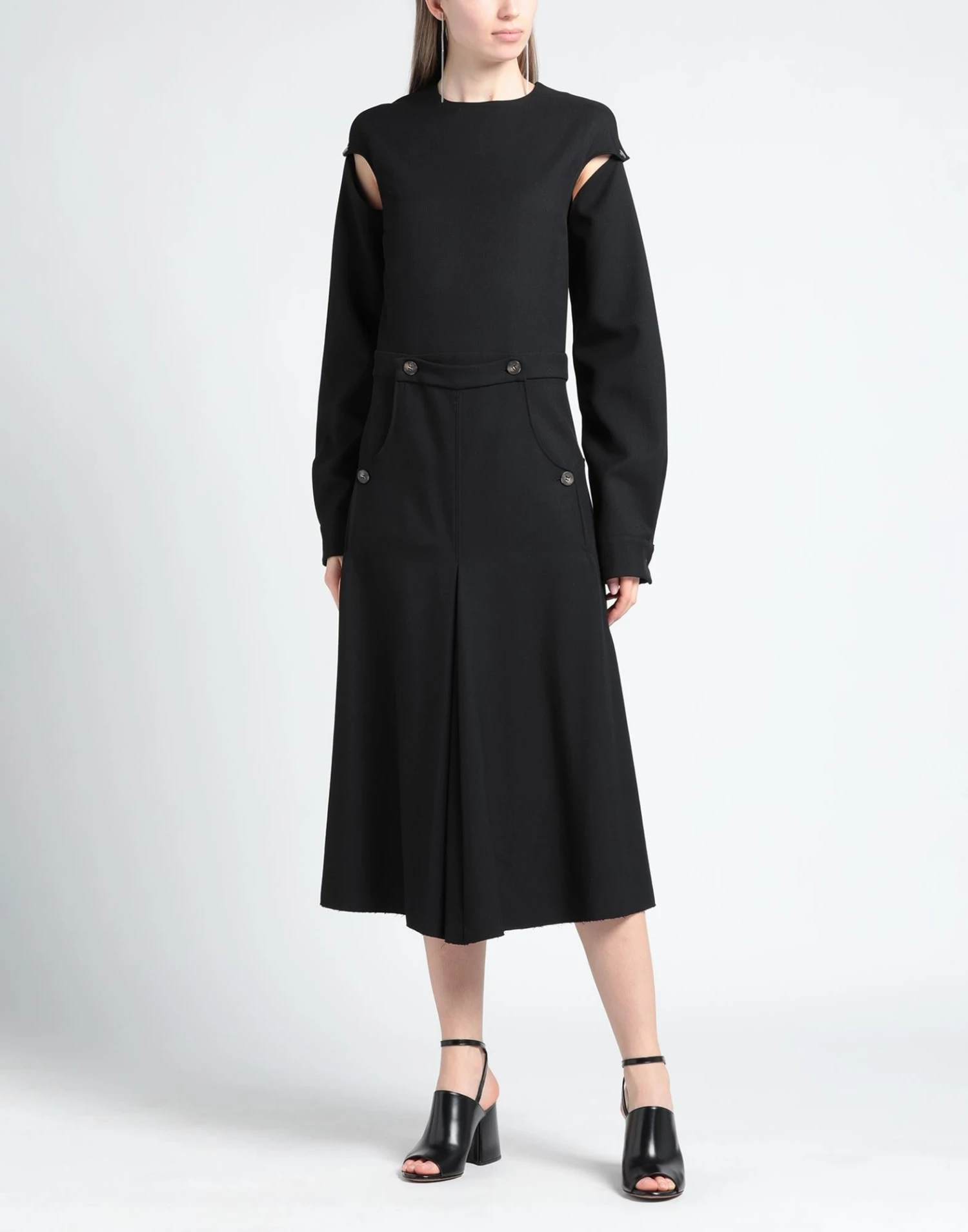 CEDRIC CHARLIER Midi Dress For Women Black - Image 3