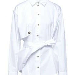 CEDRIC CHARLIER Solid Color Shirts & Blouses For Women White
