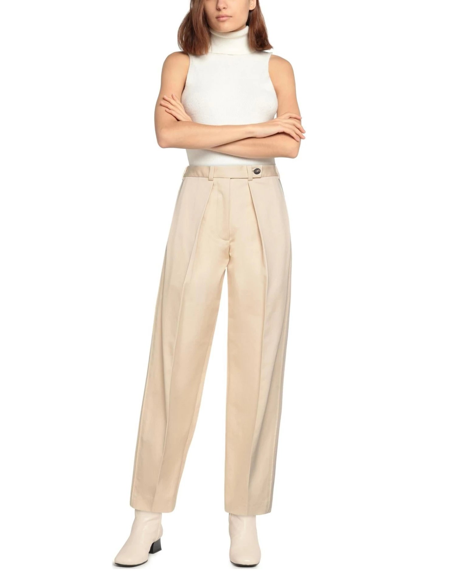 CEDRIC CHARLIER Casual Pants For Women Beige - Image 2
