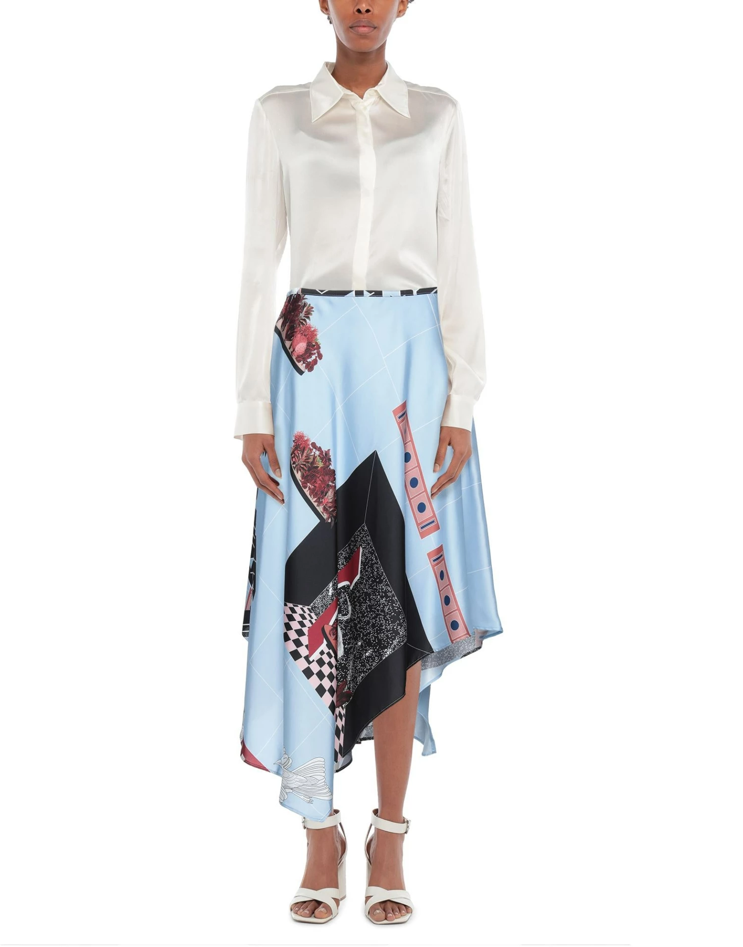 CEDRIC CHARLIER Midi Skirt For Women Sky Blue - Image 2
