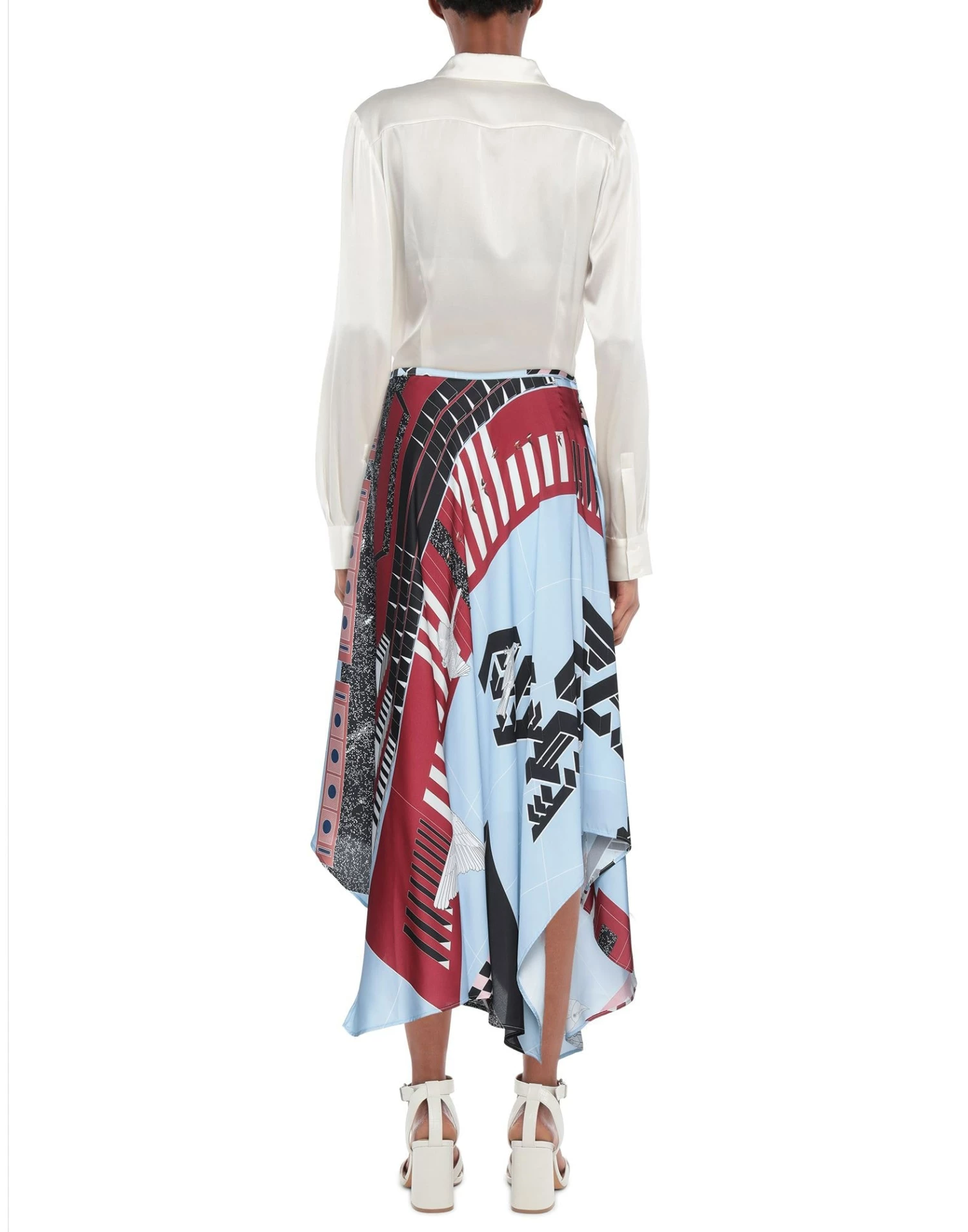 CEDRIC CHARLIER Midi Skirt For Women Sky Blue - Image 3
