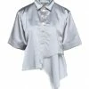 CEDRIC CHARLIER Solid Color Shirts & Blouses For Women Light Grey