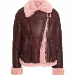 CEDRIC CHARLIER Biker Jacket For Women Deep Purple